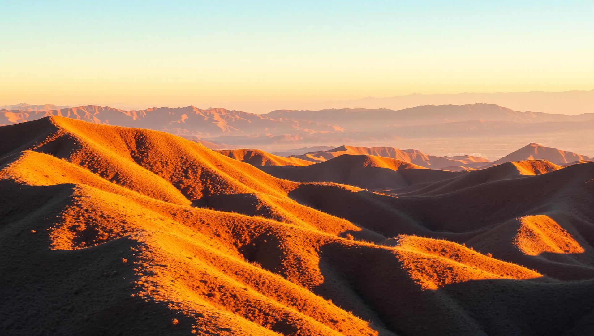 Golden hour over Southern California foothills